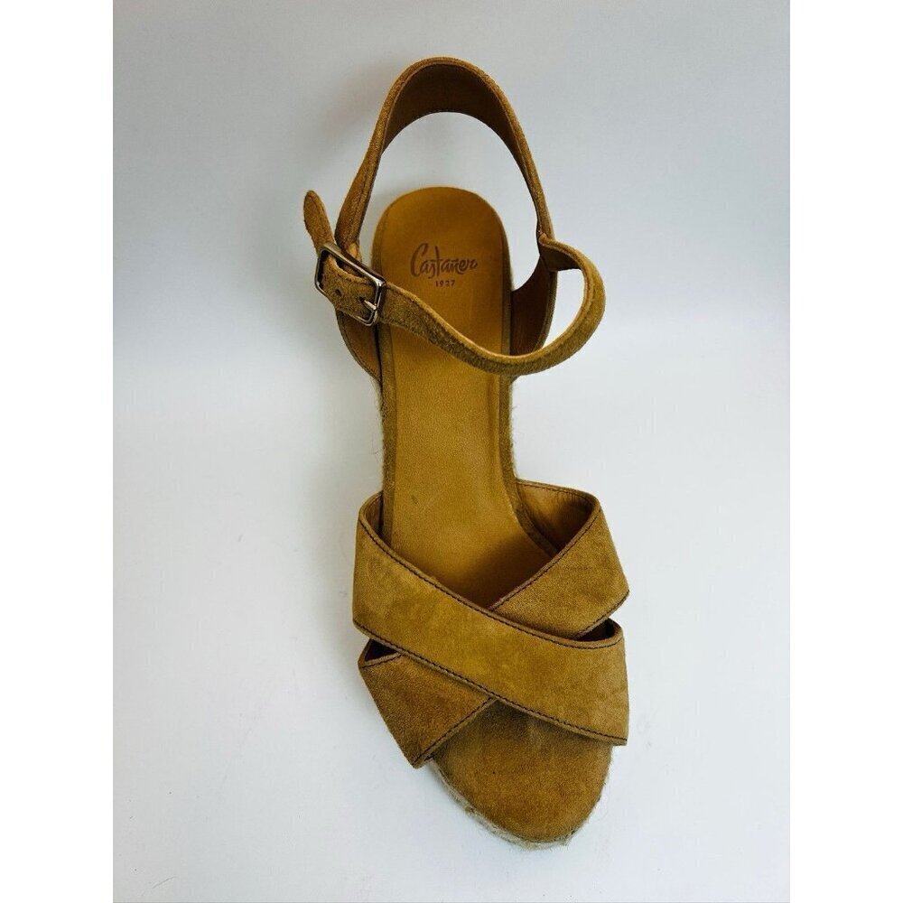 Castaner Wedge Heel in Tan Suede Made In Spain 37 - Picture 9 of 13